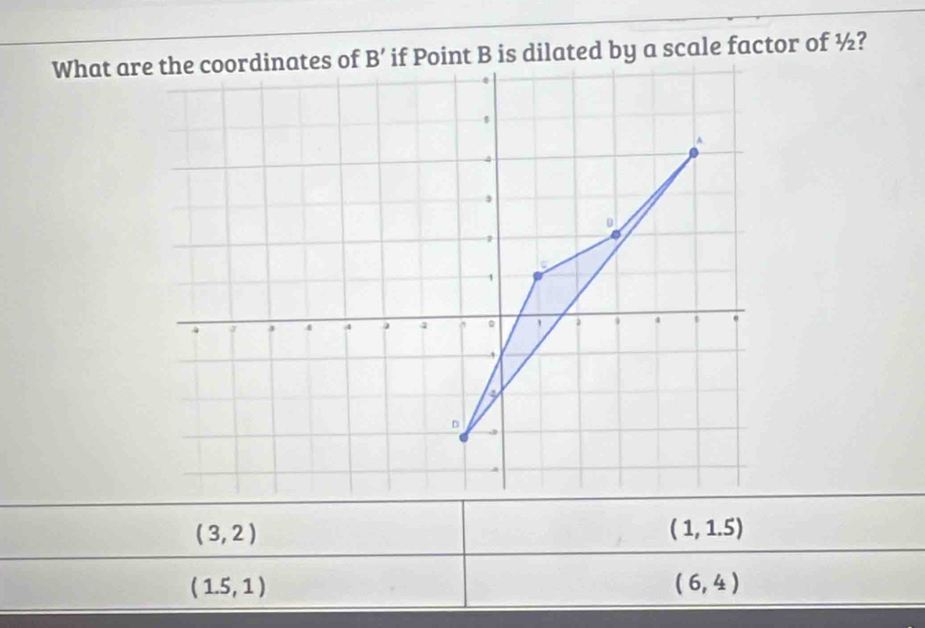 (3,2)
(1,1.5)
(1.5,1)
(6,4)