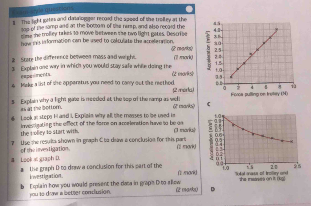 Solved: #xam-style questions 1 The light gates and datalogger record ...