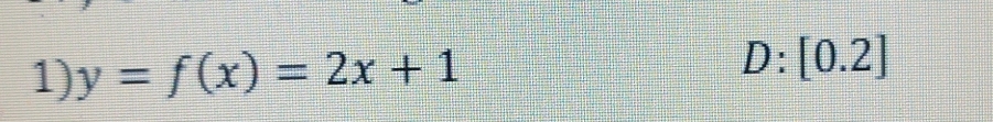 y=f(x)=2x+1 D:[0.2]