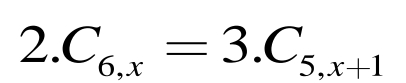 2.C_6,x=3.C_5,x+1