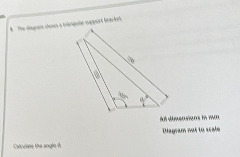 Solved: $ The diagram shows a triangular support bracket. All ...