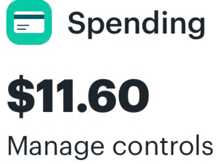 a Spending
$11.60
Manage controls