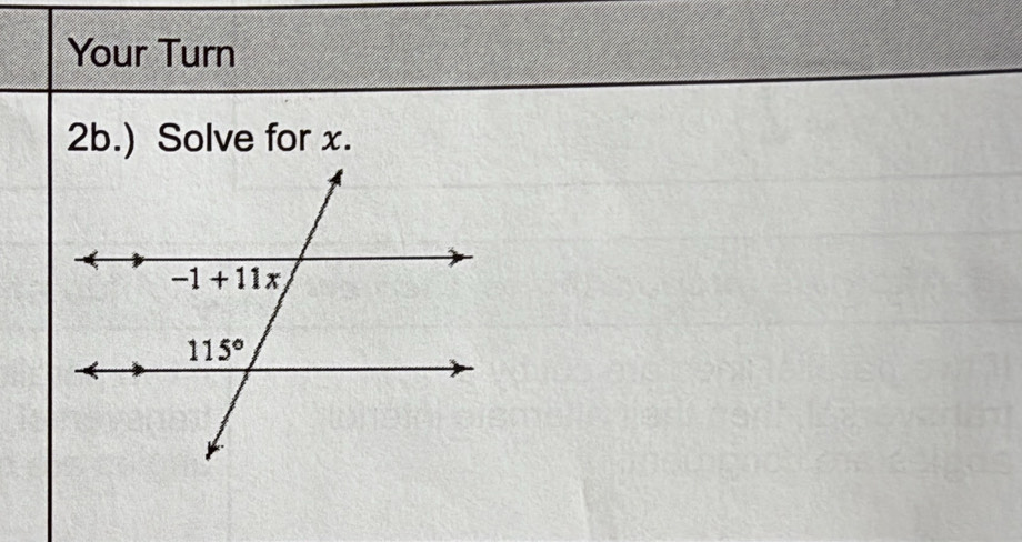 Your Turn
2b.) Solve for x.