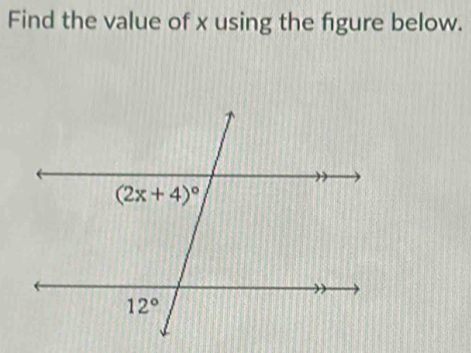 Find the value of x using the fgure below.