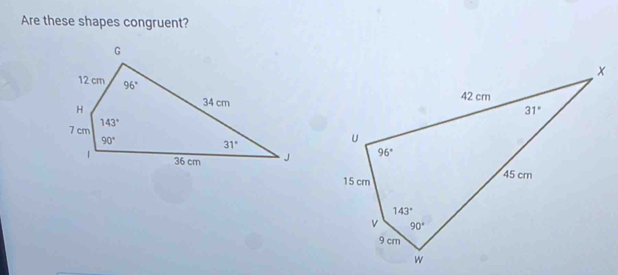 Are these shapes congruent?