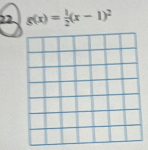 g(x)= 1/2 (x-1)^2