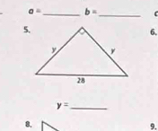 a= _ b= _ C
5. 
6, 
_ y=
8. 
9.