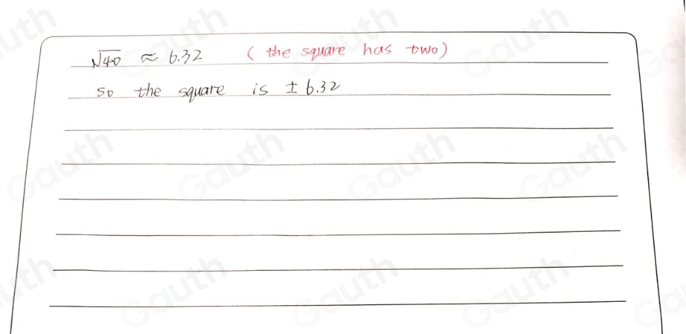 Solved: Find the square root of 40. Give your answer rounded to 2 ...