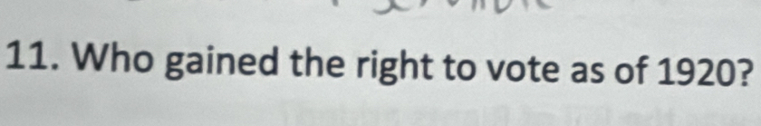 Who gained the right to vote as of 1920?