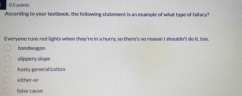 Solved: According to your textbook, the following statement is an ...