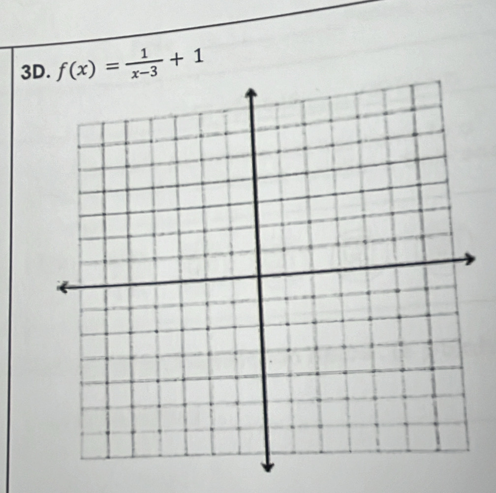 f(x)= 1/x-3 +1