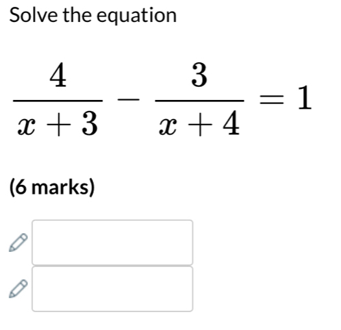 Solve the equation
(6 marks)