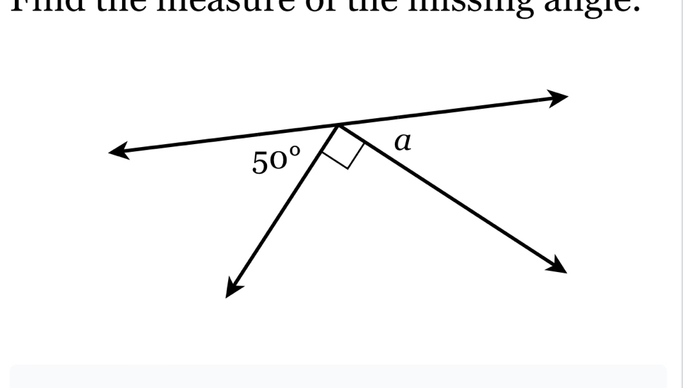 mid the measure of the mssing angle.