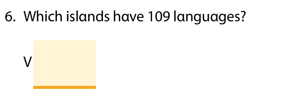 Which islands have 109 languages? 
V