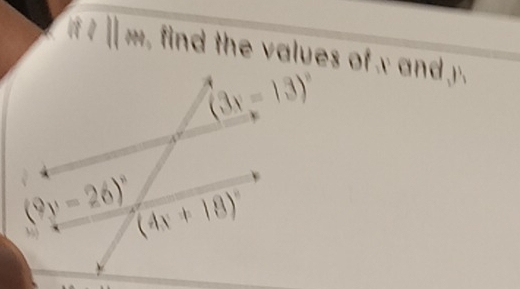 ]  m , find the values of x and  r.