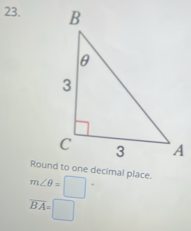 m∠ θ =□°
overline BA=□