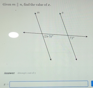 Given m|mendvmatrix n , find the value of æ.
Answer Attempt 1 out of 2
x=□