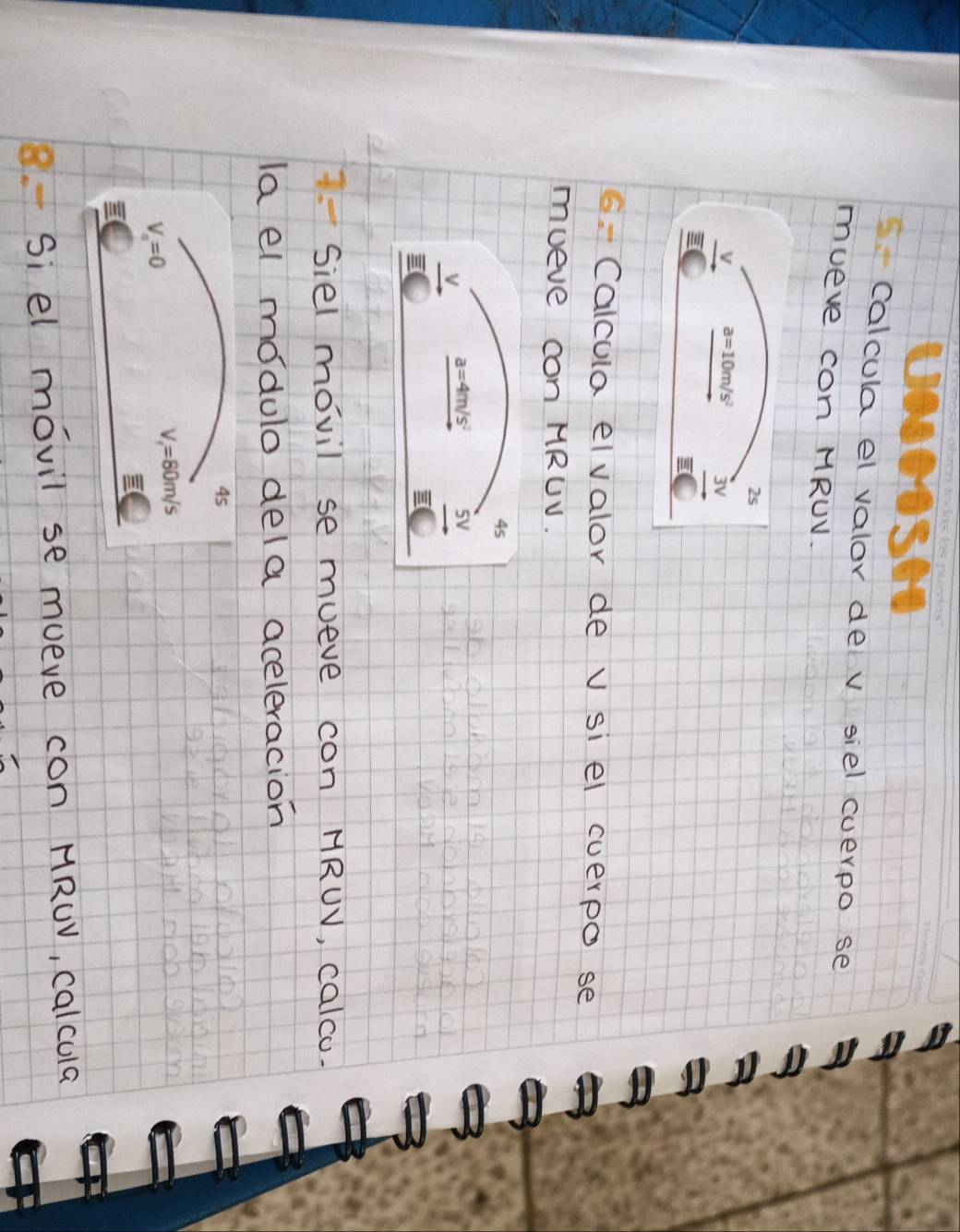 Sa abrçn todas las nueras 
JA
a=10m/s^2 overset 3V
4s
V_o=0
V_1=80m/s