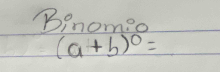 Binomio
(a+b)^0=