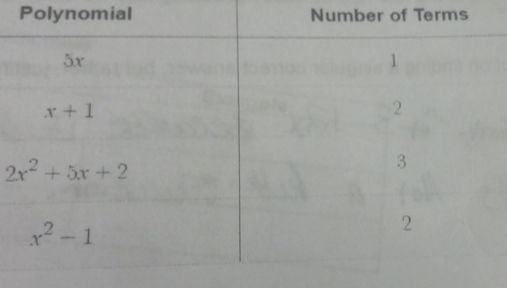 Polynomial Number of Terms