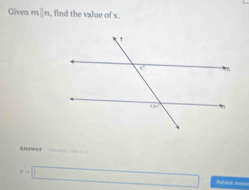 Solved: Given mparallel n , find the value of x. Answer Ansal k tuil ...