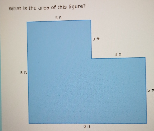 What is the area of this figure?
5 n
9 f