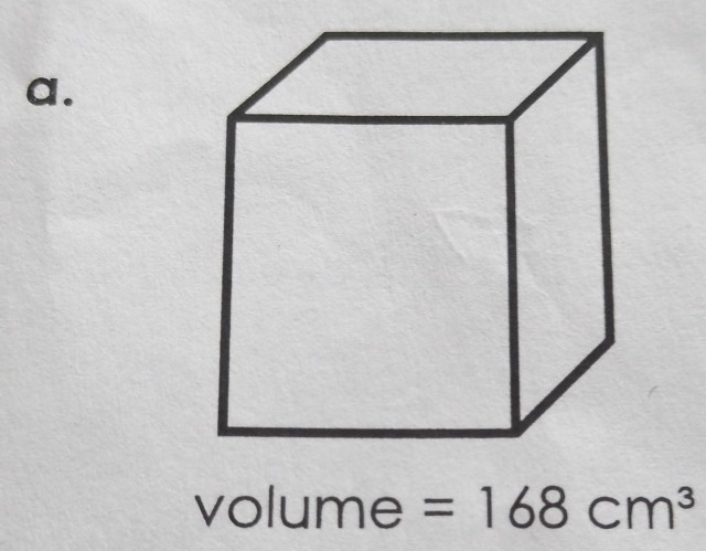 volume =168cm^3