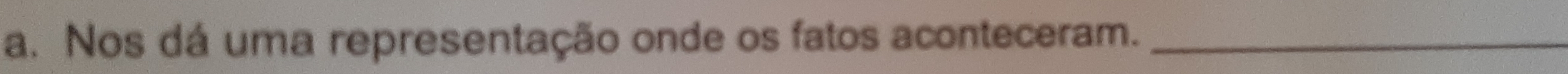 Nos dá uma representação onde os fatos aconteceram._