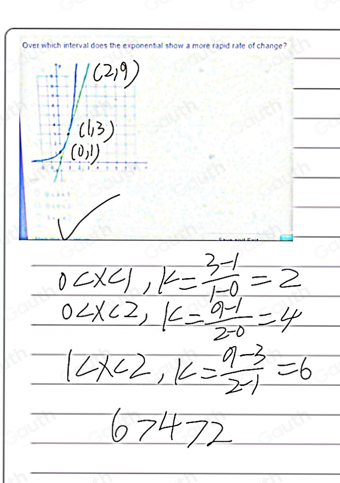 0 , k= (3-1)/1-0 =2
0 , k= (9-1)/2-0 =4
1 , k= (9-3)/2-1 =6
6>4>2