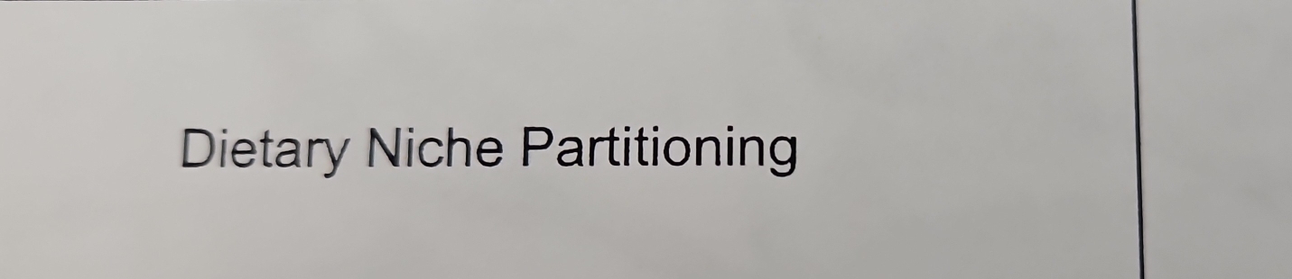 Dietary Niche Partitioning