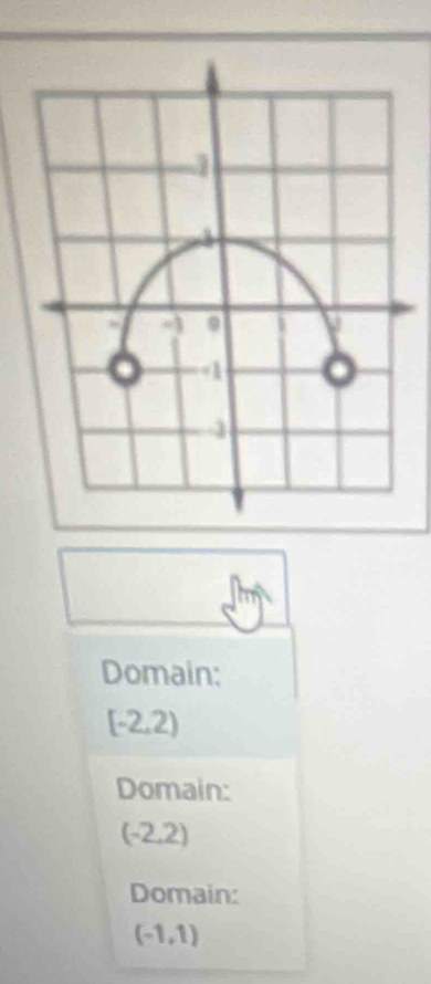 Domain:
(-2,2)
Domain:
(-2,2)
Domain:
(-1,1)