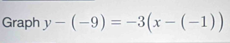 Graph y-(-9)=-3(x-(-1))