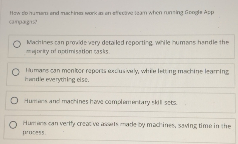 Solved: How do humans and machines work as an effective team when ...