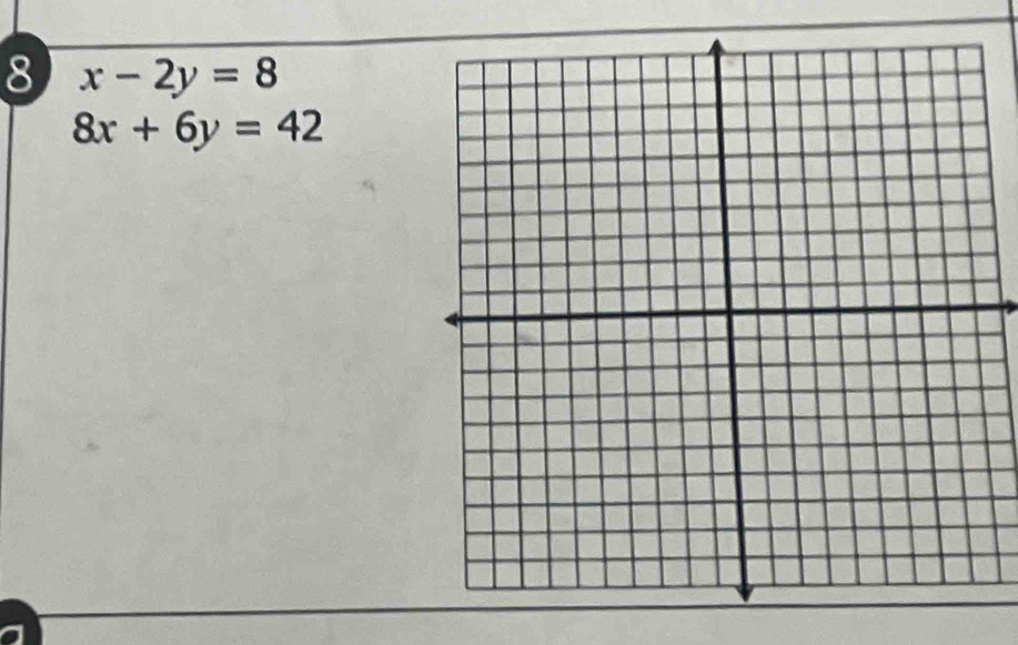 8 x-2y=8
8x+6y=42