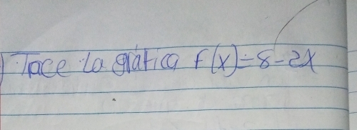 Tace la graticg f(x)=8-2x