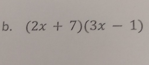 (2x+7)(3x-1)