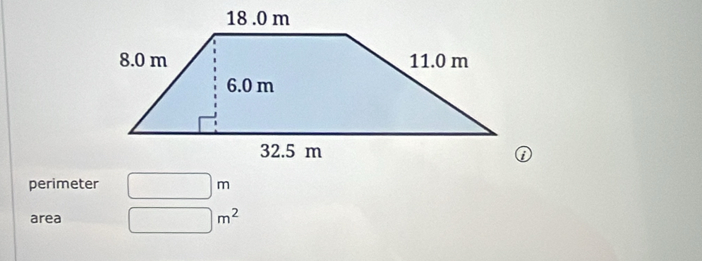 perimeter 
area m^2