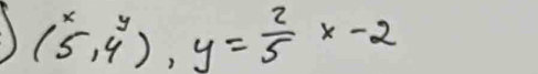 (^x5,4^y), y= 2/5 x-2