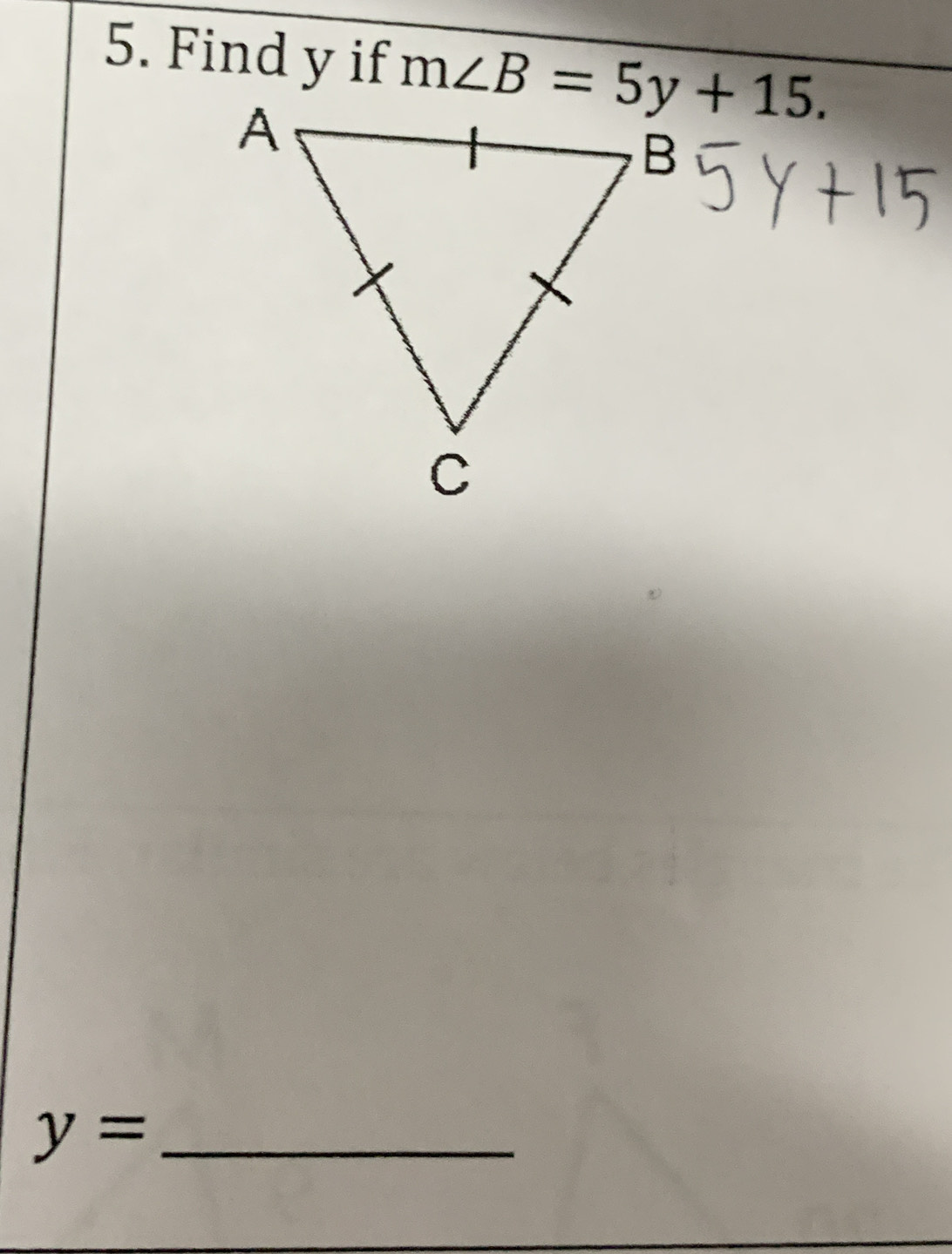 Find y if
y= _