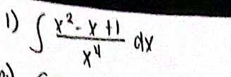 ∈t  (x^2-x+1)/x^4 dx