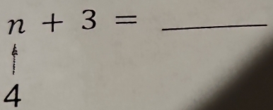 n+3= _ 
I
4