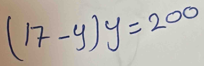 (17-y)y=200