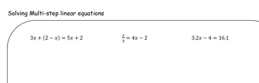 Solving Multi-step linear equations