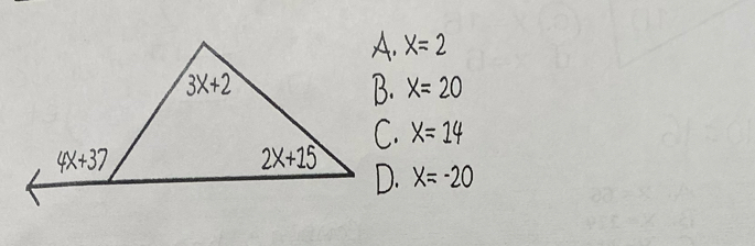 X=2
X=20
X=14
X=-20