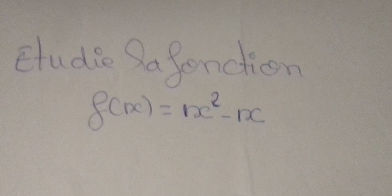 clude Sajendtion
f(x)=nx^2-nx