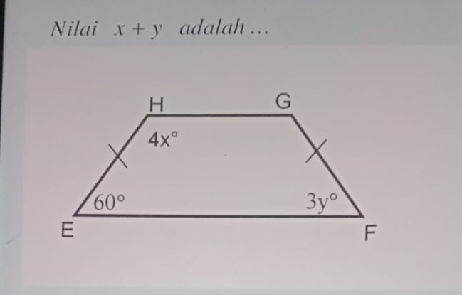 Nilai x+y adalah ...