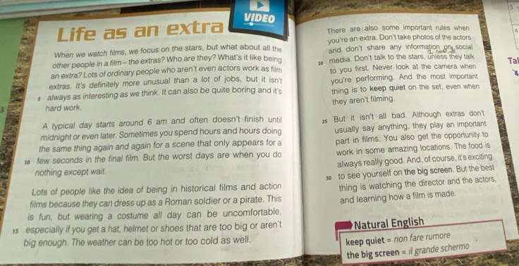Risolto:VIDEO Life as an extra There are also some important rules when ...