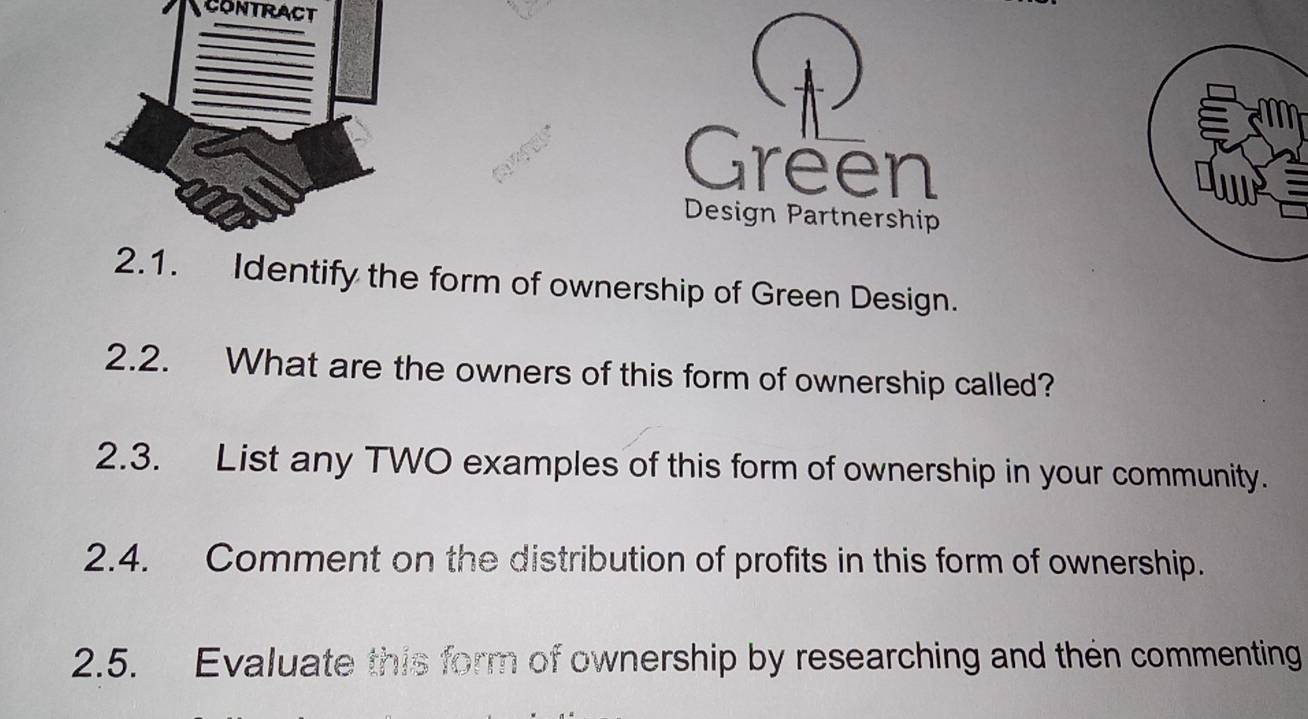 Solved: Green Design Partnership Identify the form of ownership of ...