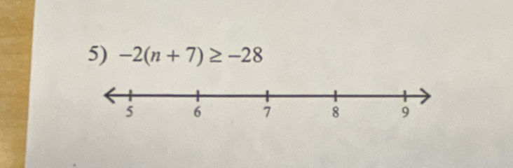 -2(n+7)≥ -28