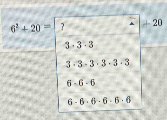 6^3+20=